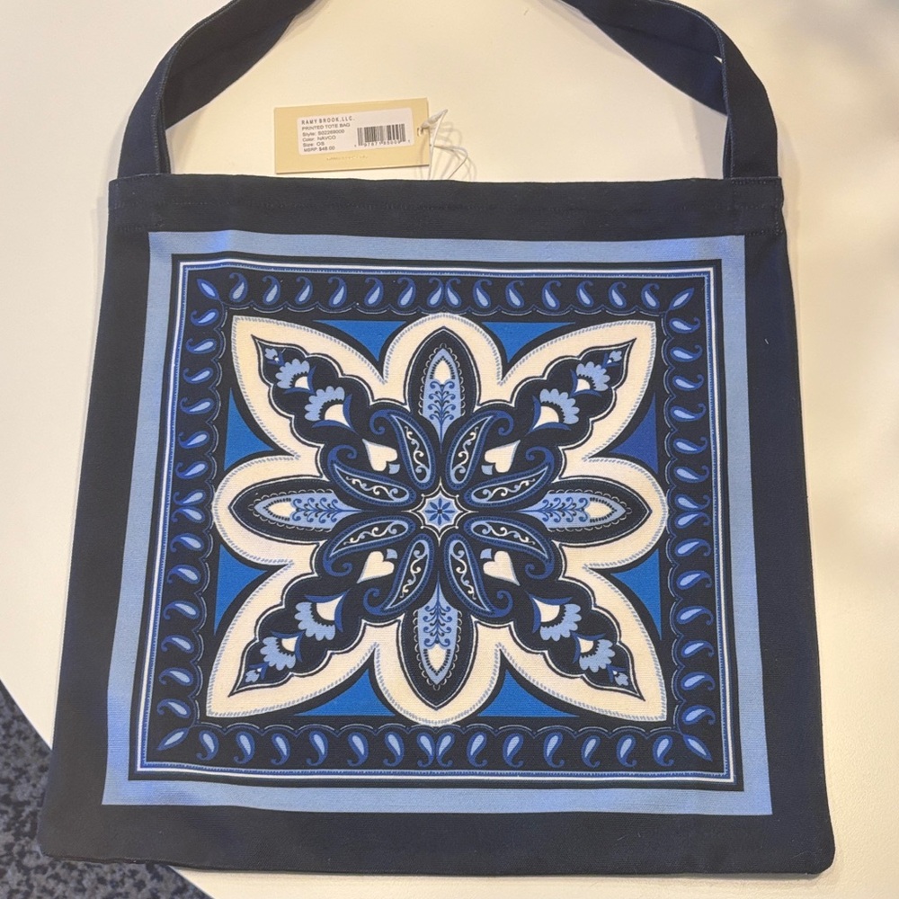 NWT Ramy Brook Printed Tote Bag - Navy